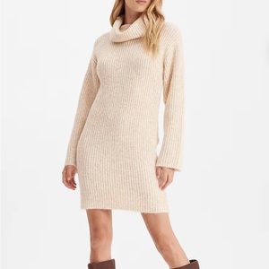 NWT Express Ribbed Turtleneck Long Sleeve Mini Sweater Dress